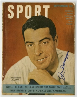 Joe DiMaggio Signed September 1949 Sport Magazine  